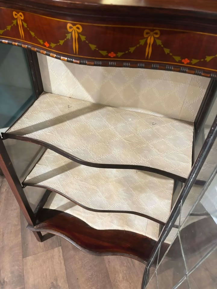 Edwardian mahogany display cabinet featuresx