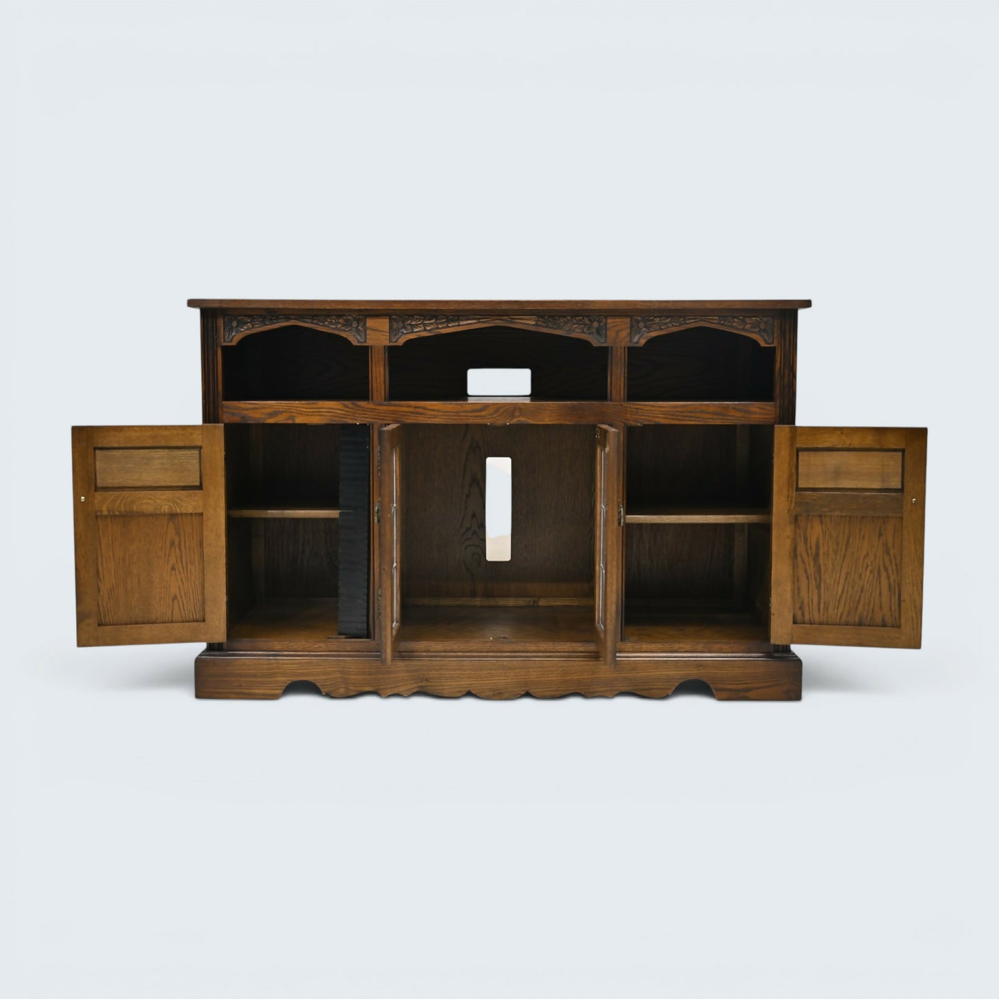 Old Charm Large TV Stand Hi Fi Cabinet Media Unit Unit Light Oak FREE Delivery