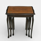 Tall Nest Of Tables Queen Anne Cabriole Legs Leather Glass Top FREE UK* Delivery. SBR11061/2010E