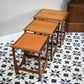 G Plan Nest of Three Tables Astro Design with Teak Tops and Afromosia Legs.