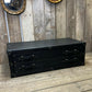 XL Black Leather 2 Drawer Coffee Table, End Table