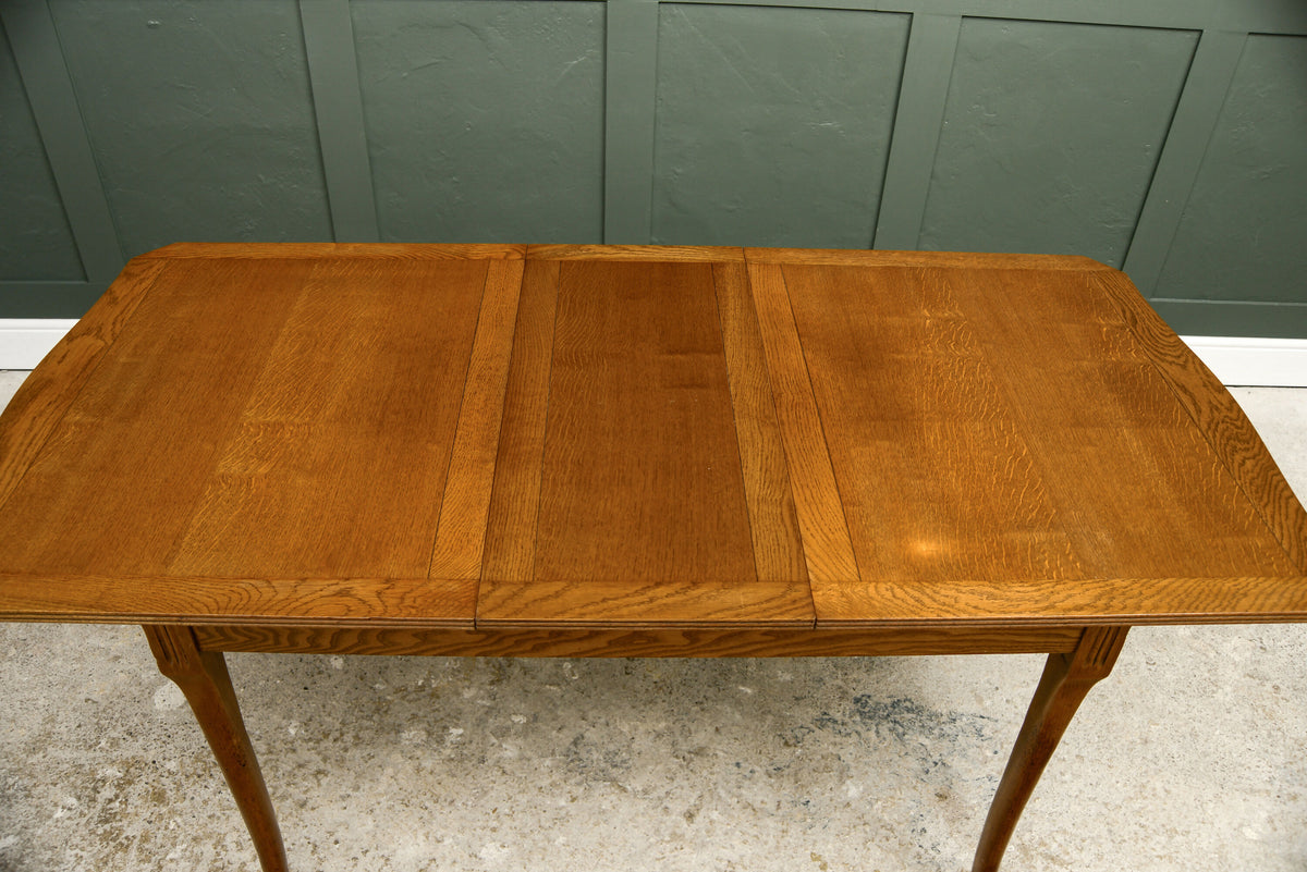 Mid Century Oak Extending Dining Table by Strongbow Furniture