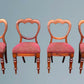 Set of Four Antique Victorian Mahogany Balloon Back Dining Chairs