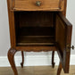 Bedside Table Antique French Marble Top Oak Cabinet Carved Cupboard LOT 6394