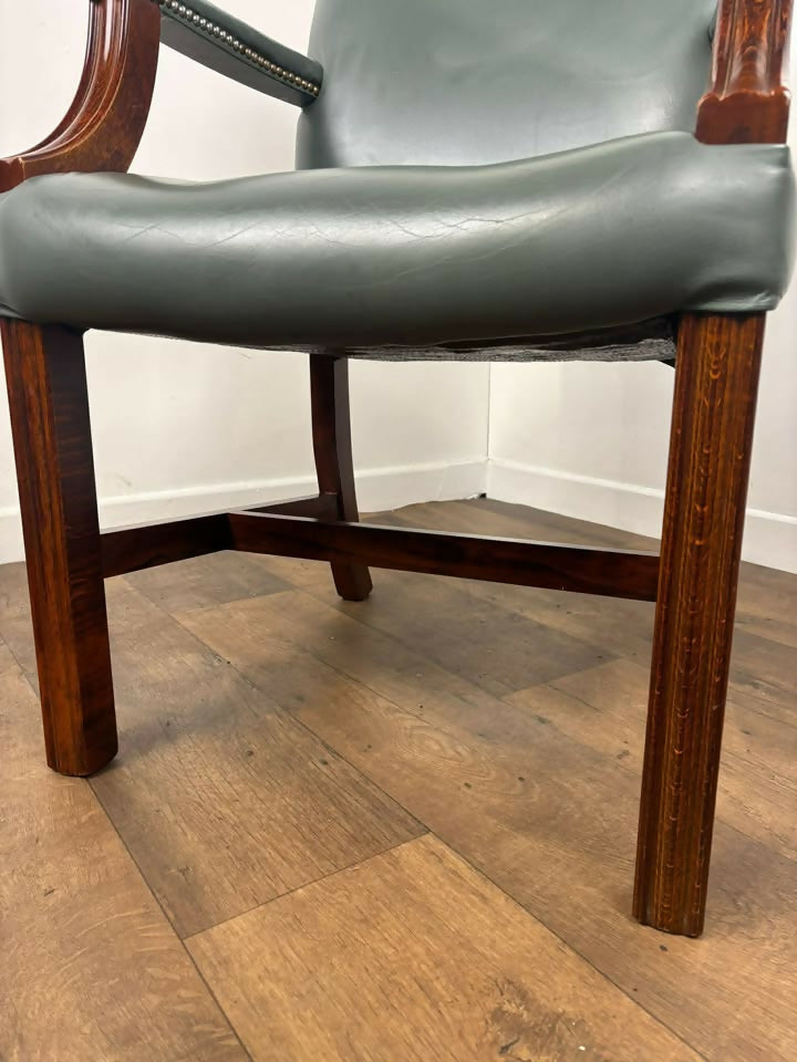 Classic Gainsborough Chair in Duck Egg Leather
