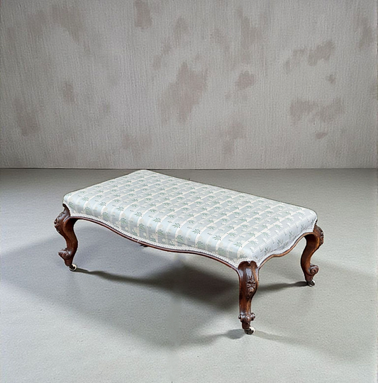 Large 19th Century Victorian Walnut Stool