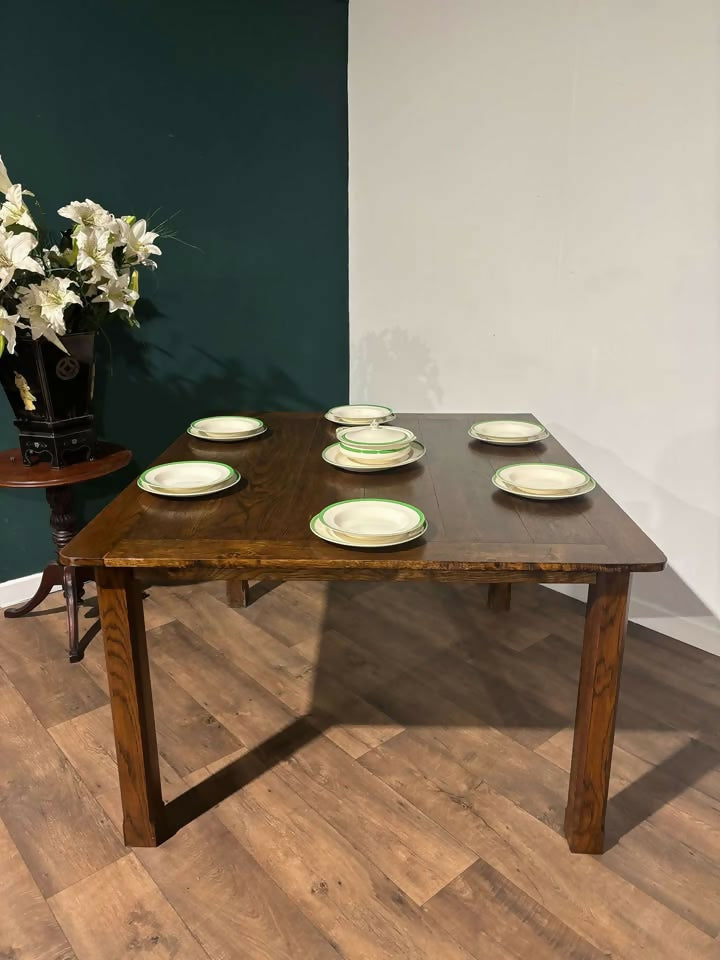 Vintage Dark Oak Dining Table6