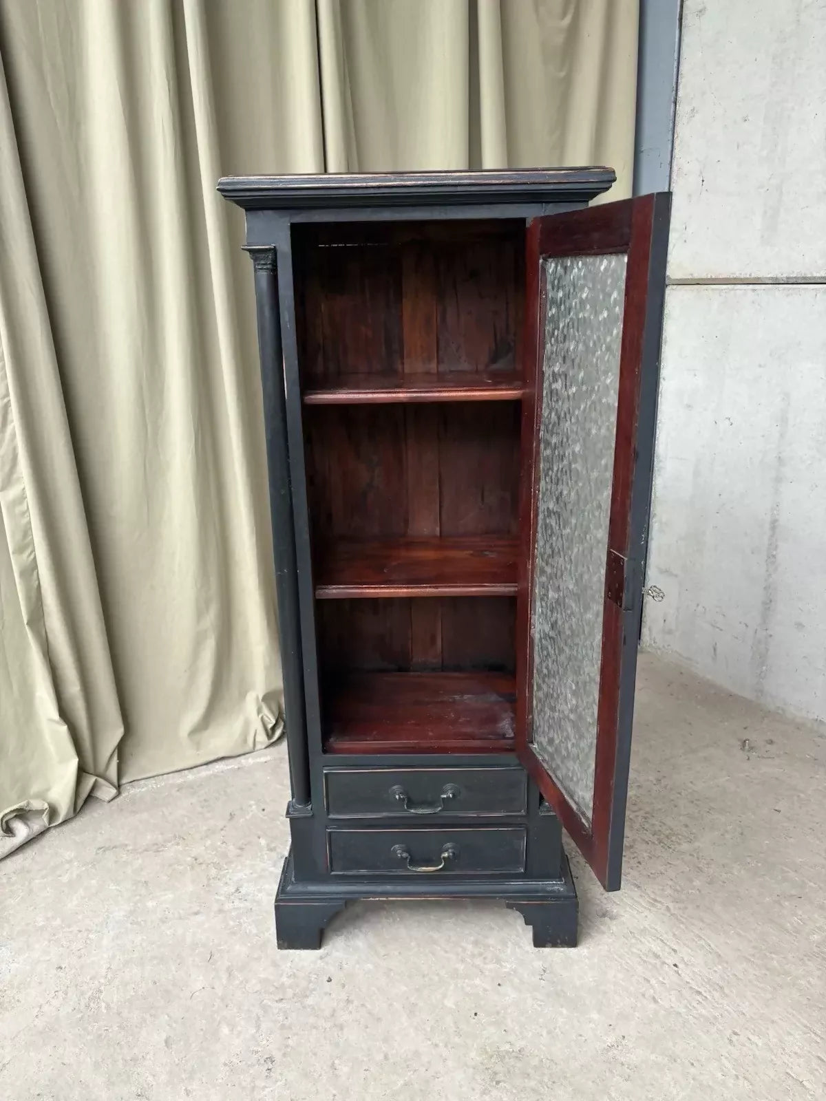 Vintage Antique Painted Cabinet Cupboard Bookcase Rustic Retro R1159