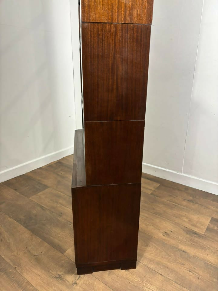 Minty Oxford Mid Century Library Oak Glazed Six Tier Bookcase