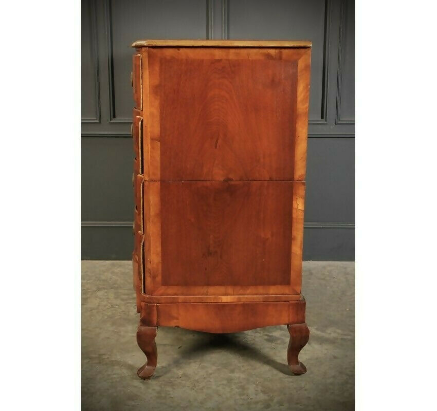 Large Walnut Serpentine Shaped Vintage Chest of Drawers
