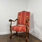 Victorian Style Reproduction Mahogany Upholstered Armchair