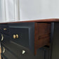 Stag Mid-Century Modern Black Chest of Drawers, Cherry Wood, Gold Leaf Knobs