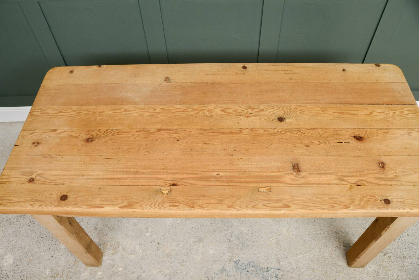 Plank Top Pine Dining Table - Reclaimed Wood - 167 cm