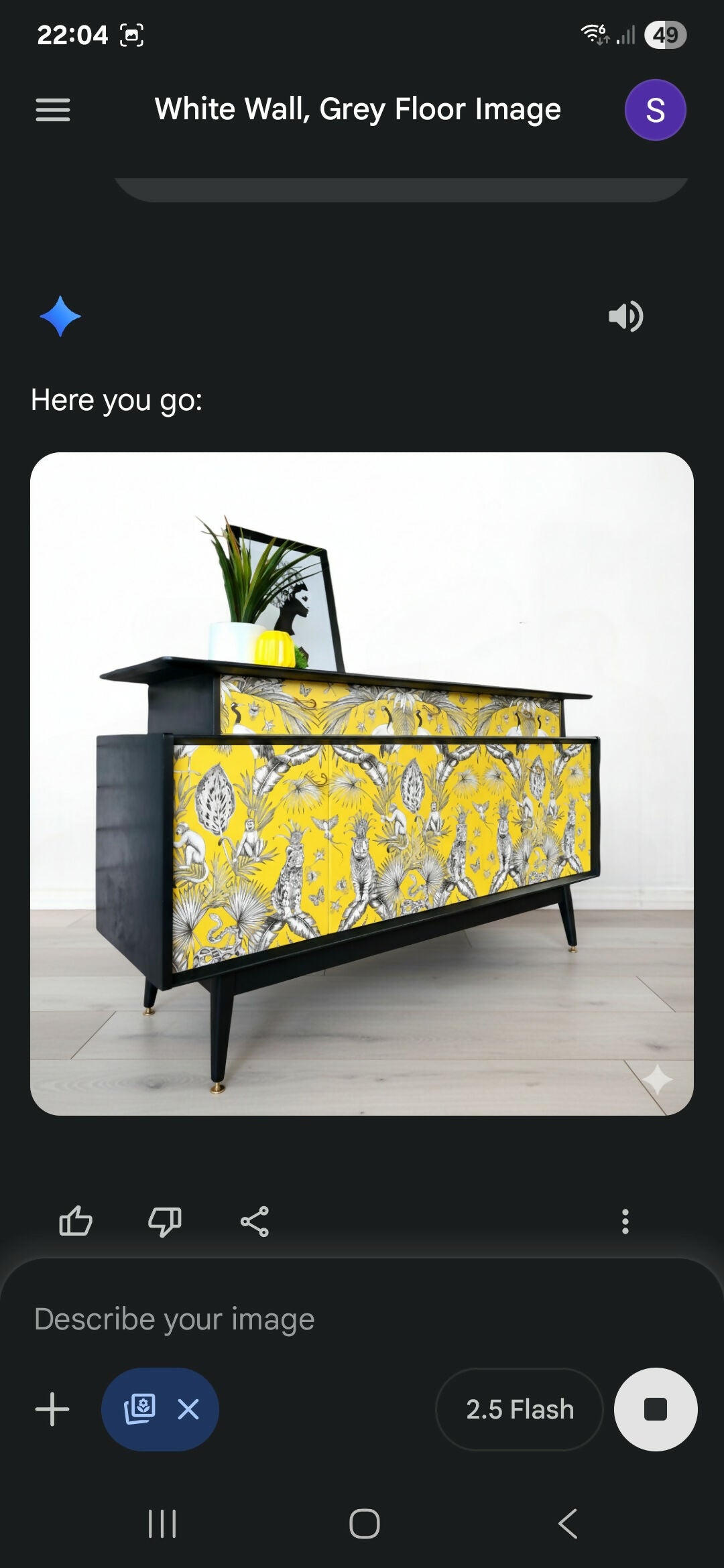 G plan sideboard in black and yellow