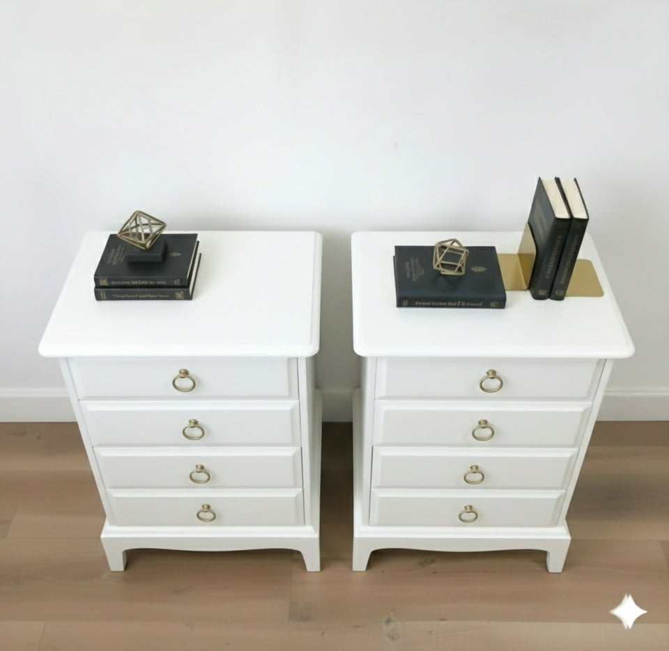 Stag minstrel white bedside cabinets