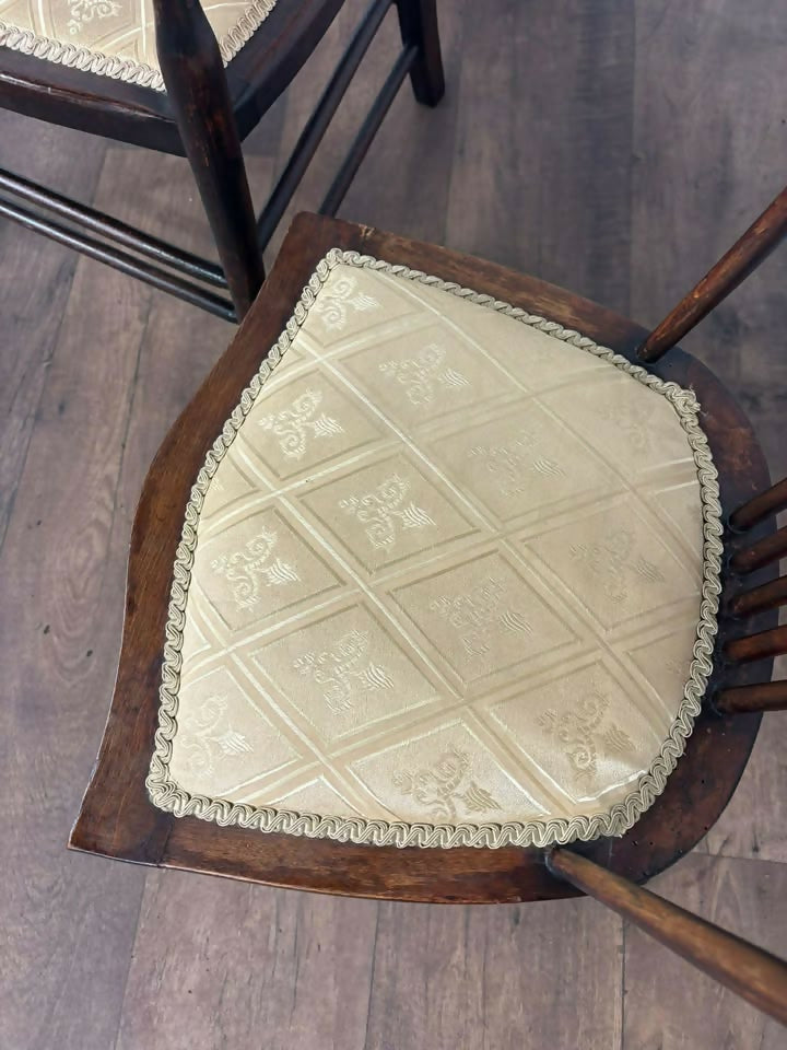 Pair of Early 20th Century Side Chairs – Decorative, Solid & Low-Seated