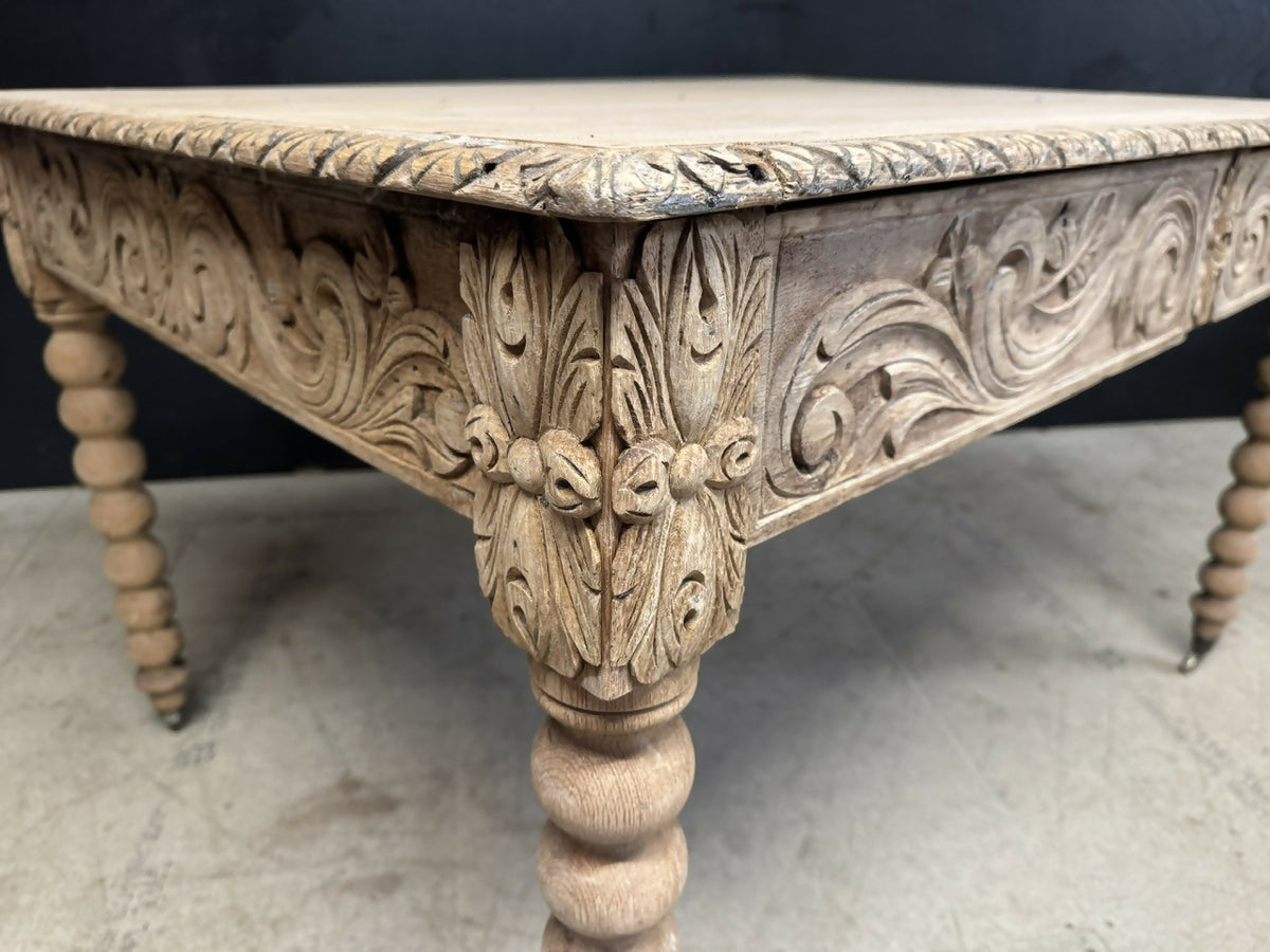 French Carved Oak Writing Table