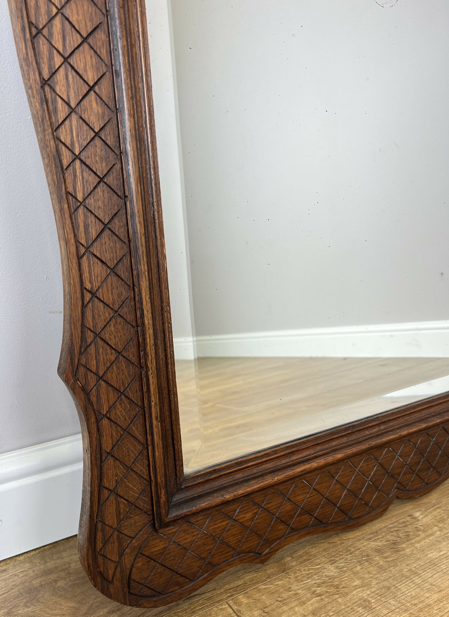Table with Mirror Antique French Louis Oak Wall Mirror Console Table LOT 6402
