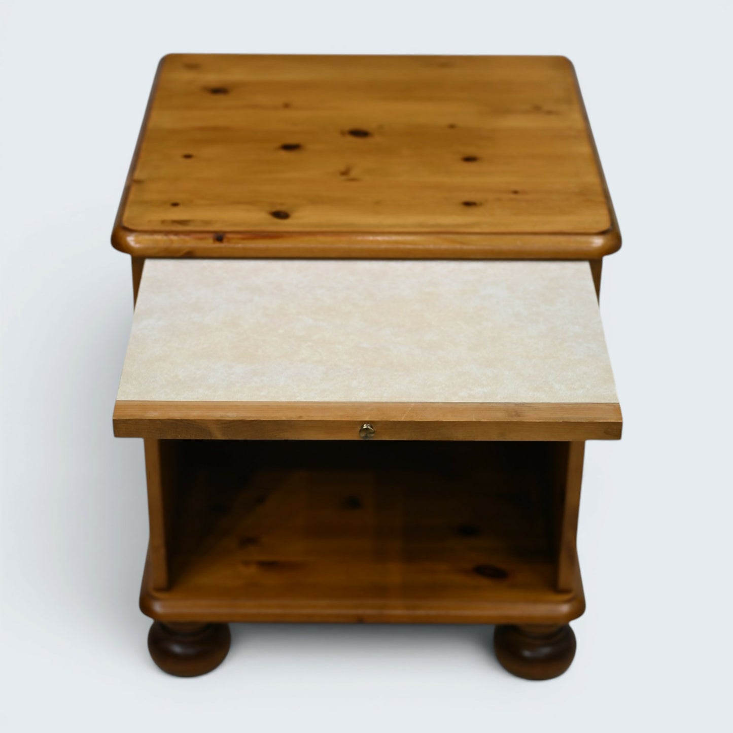 Pine Bedside Cabinet Knotted Pine Drawer Bun Feet Ducal Style FREE UK Delivery