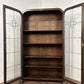 Art Deco Style Oak Leaded Glass Bookcase / Display Cabinet