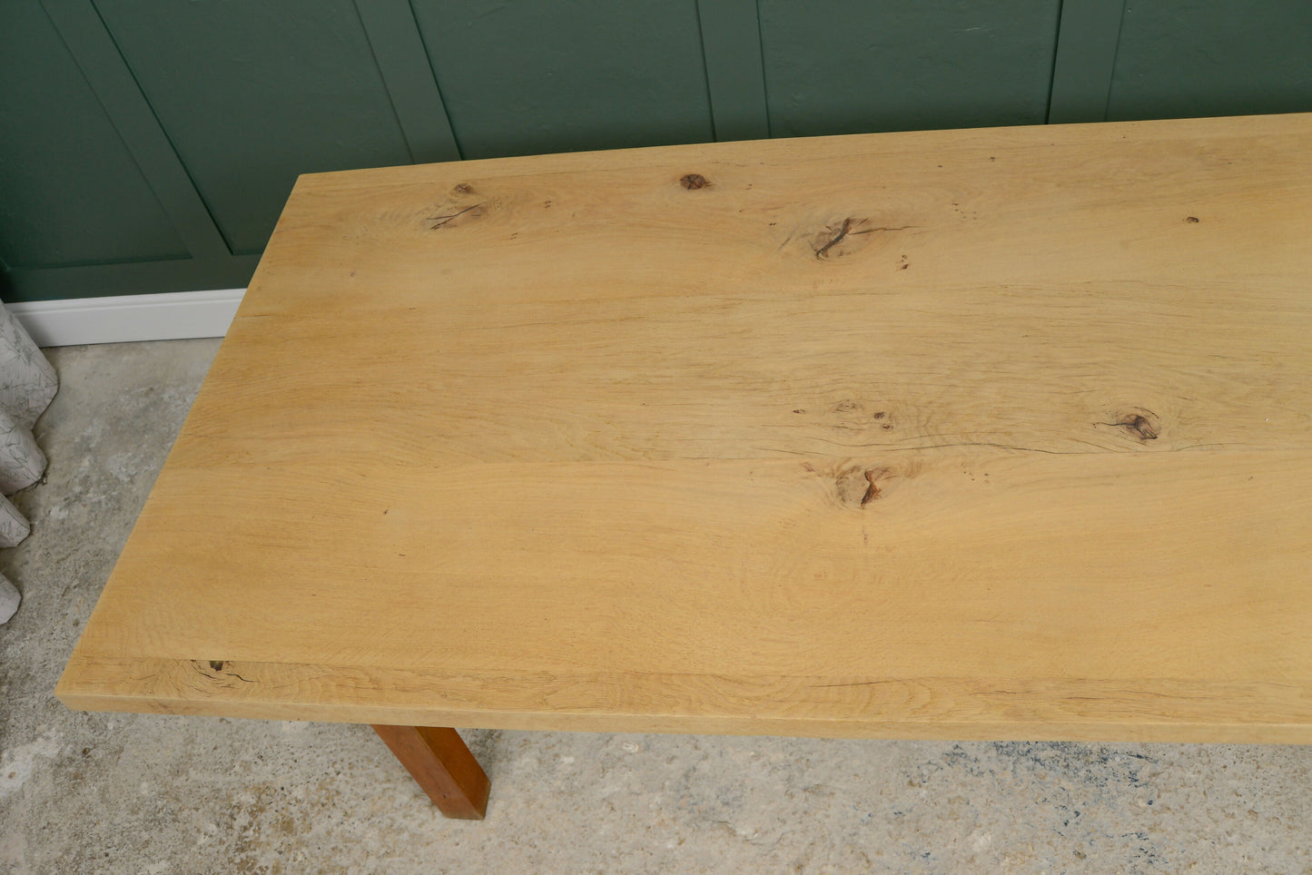 Handmade Solid Oak Dining Table - Almost 7 Foot - Washed Oak
