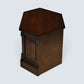 Old Charm TV Stand Linenfold Leaded Glass Doors Tudor Brown FREE UK Delivery