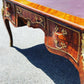 French Empire Style Large Inlaid Kingswood Desk With Brass Decoration