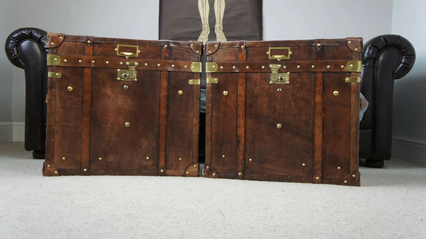 Luxury Leather Hand Dyed Travel Trunks