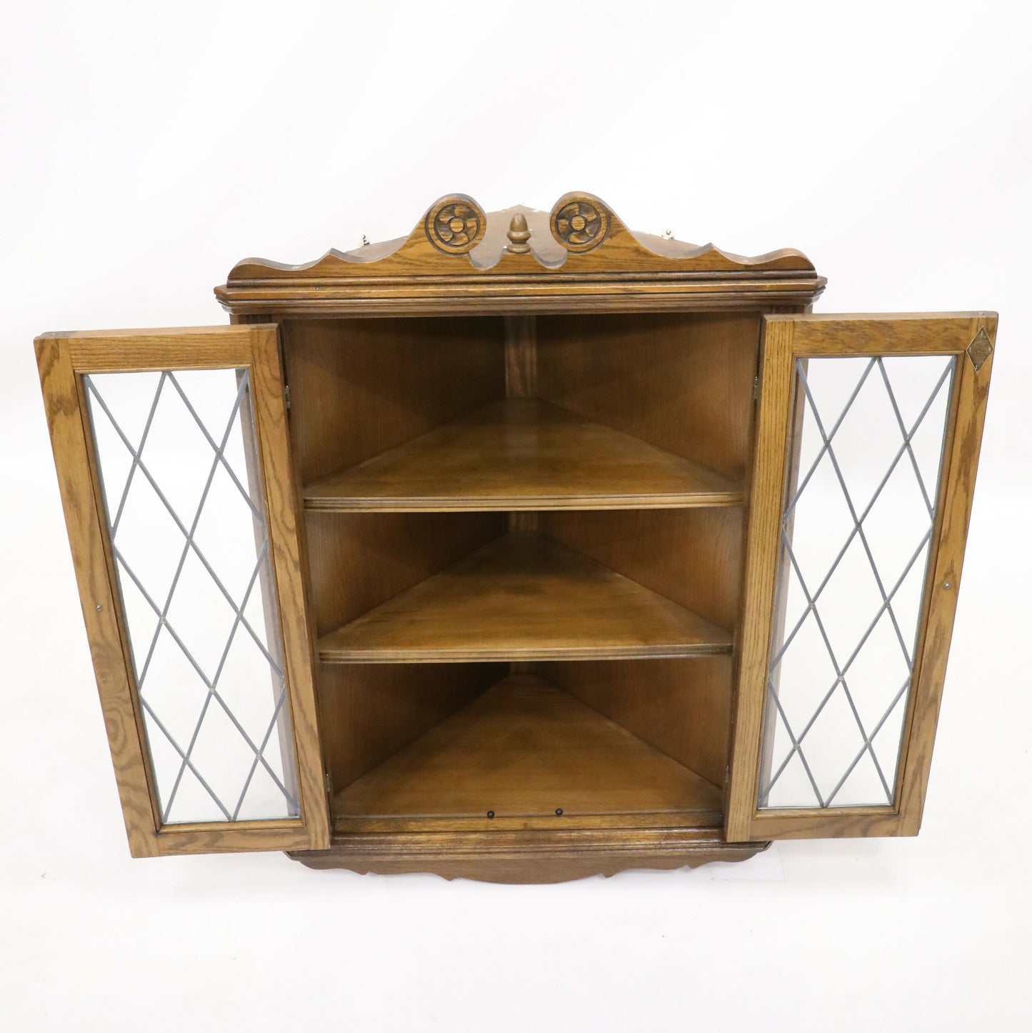 Old Charm Hanging Corner Display Cabinet in Light Oak #1914 FREE UK Delivery. SBR9687/2110D