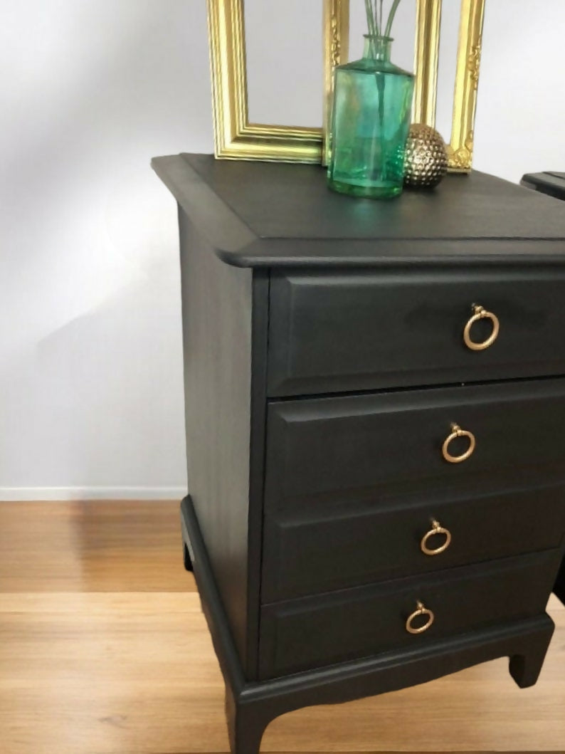 Black Stag minstrel bedside cabinets