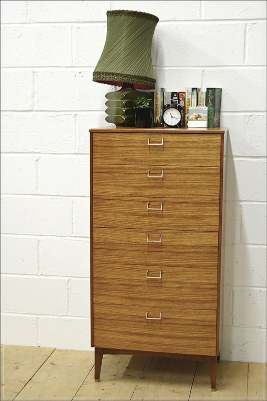 Mid century chest of drawers teak vintage Lebus danish design tallboy DELIVERY