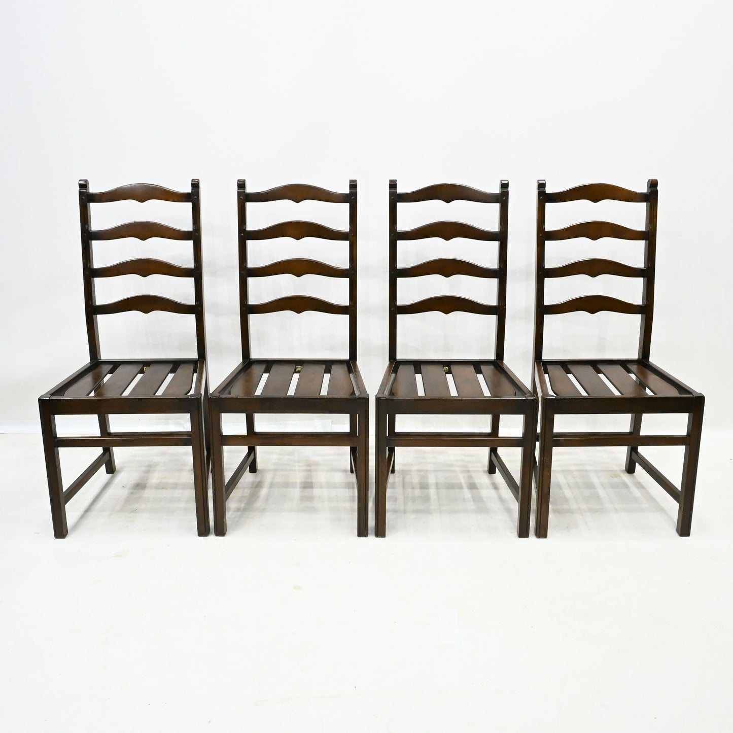 Set of 4 1970s Ercol Ladderback Dining Chairs Dark Finish FREE UK Delivery*. SBR10308/0804E