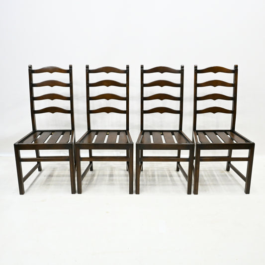 Set of 4 1970s Ercol Ladderback Dining Chairs Dark Finish FREE UK Delivery*. SBR10308/0804E