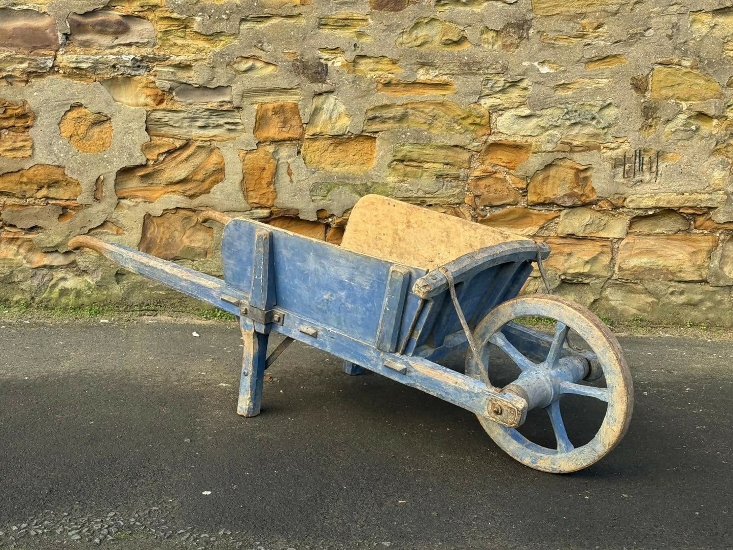 Antique French Painted Wheelbarrow, Early 1900s