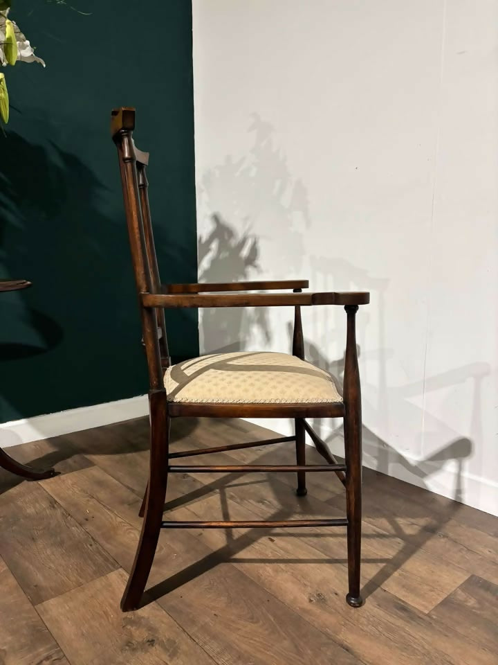 Edwardian mahogany inlaid occasional chair9