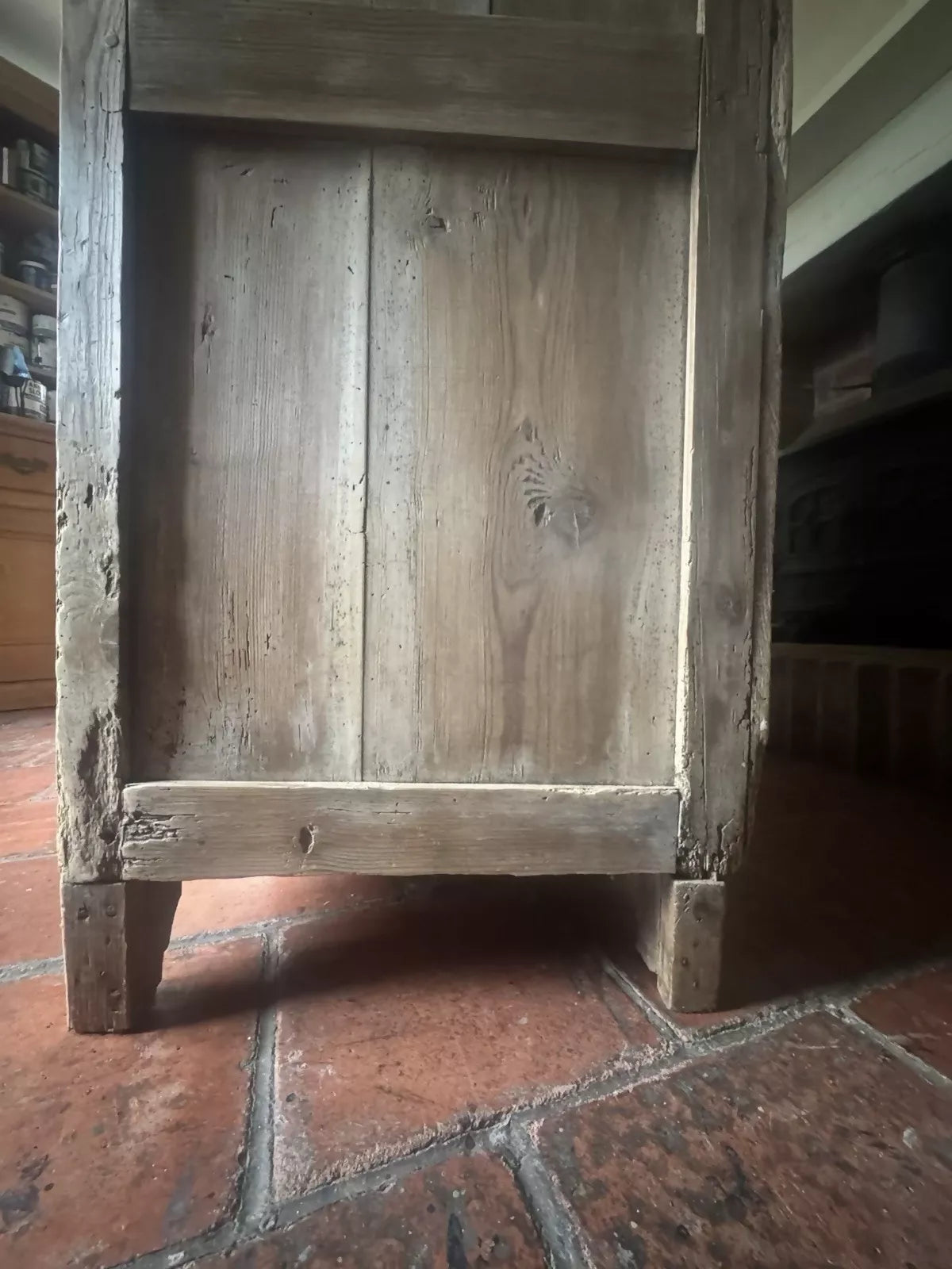 Rustic Antique Victorian Solid Pitch Pine Cupboard Sideboard Dresser Server