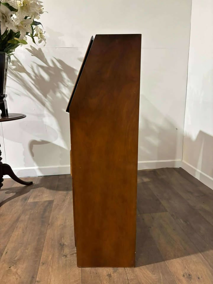 Slim Vintage Walnut Fitted Bureauv