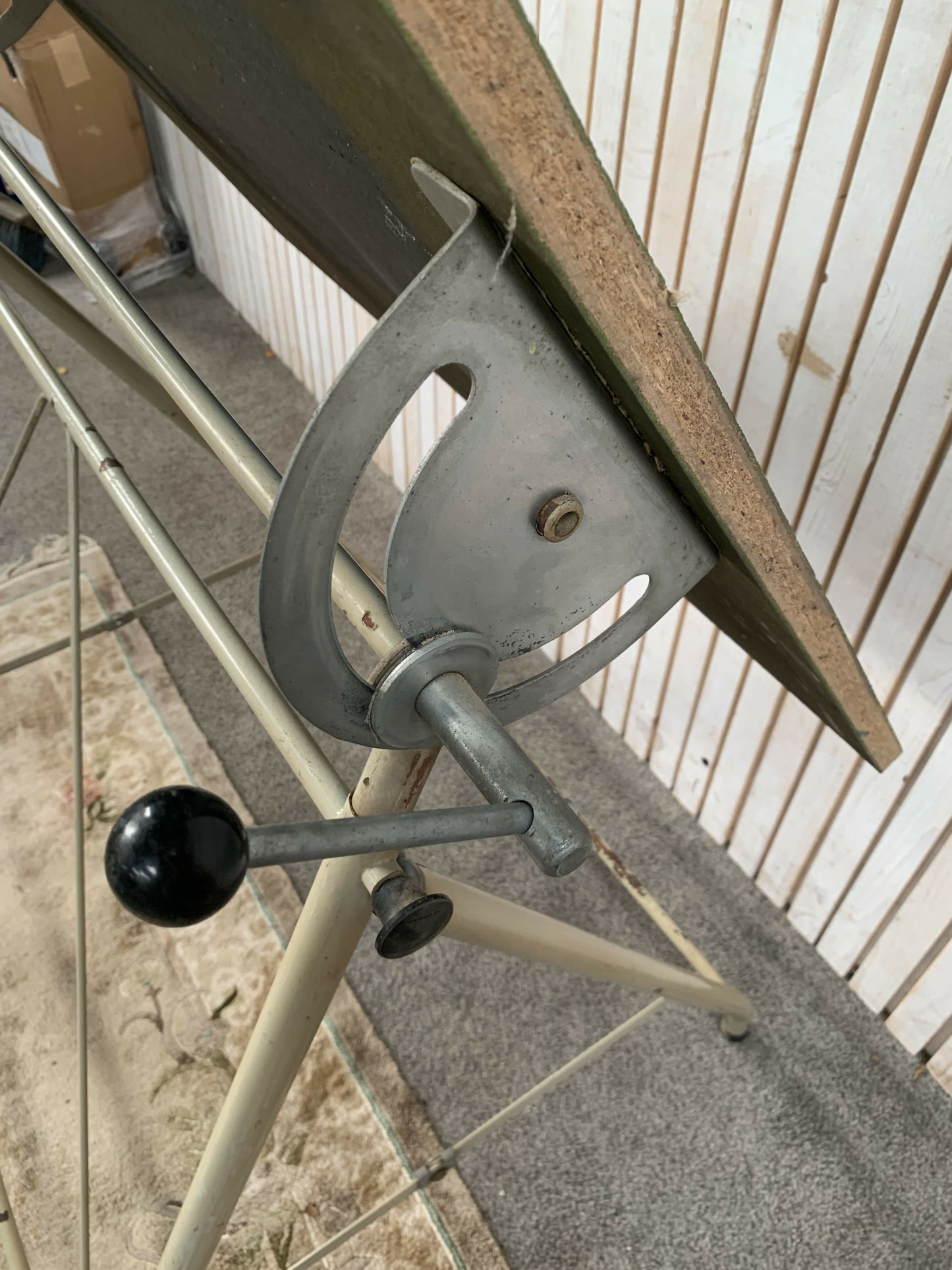 Vintage Architects Drawing Draughtsman Board Industrial Metal Table