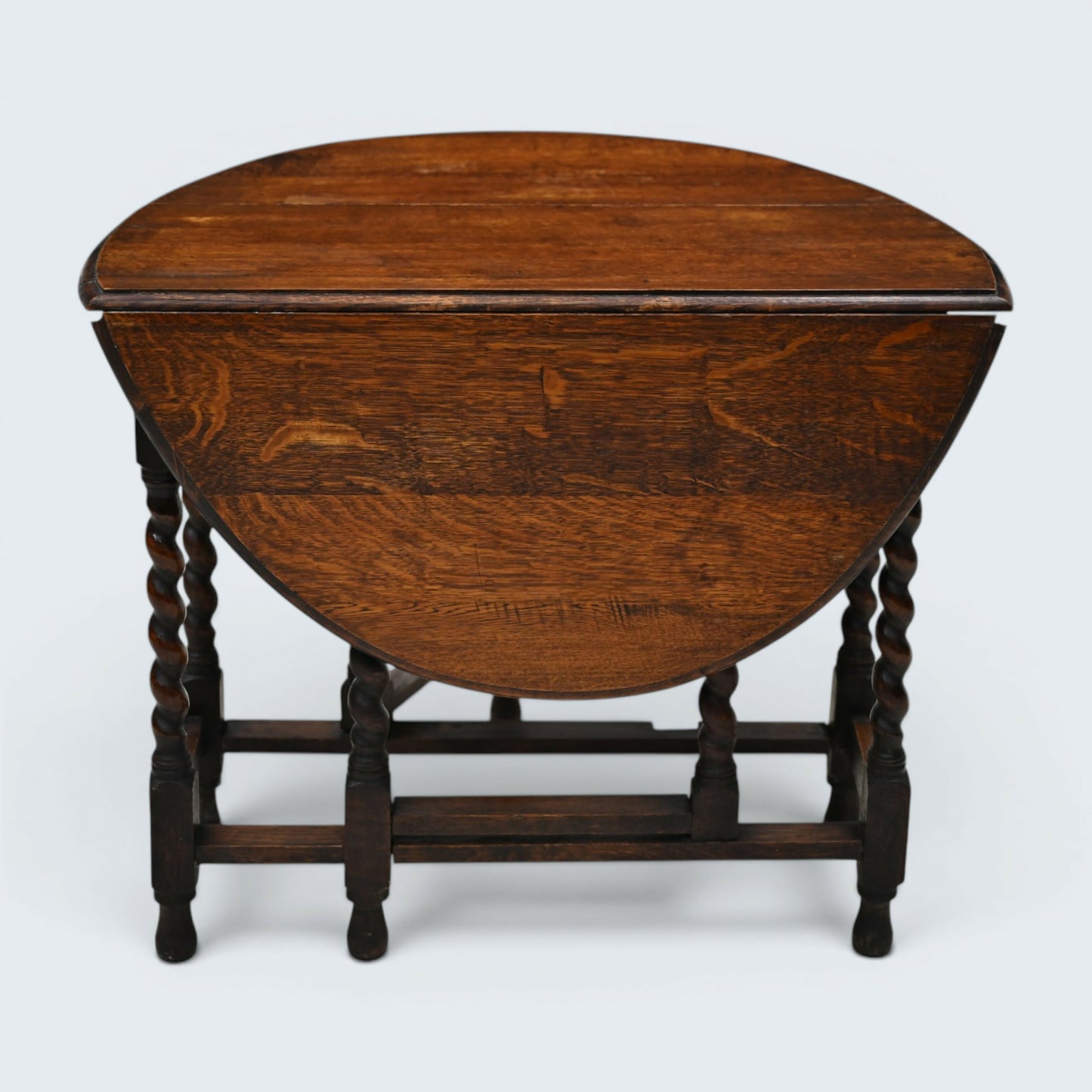 Vintage Oak Drop Leaf Dining Table Barley Twist Gate Leg Vintage FREE Delivery