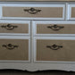 Vintage Luxury Chest of Drawers in White with Champagne Metallic Detailing