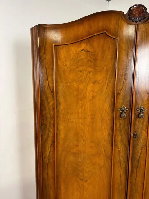 Vintage Walnut Double Wardrobe