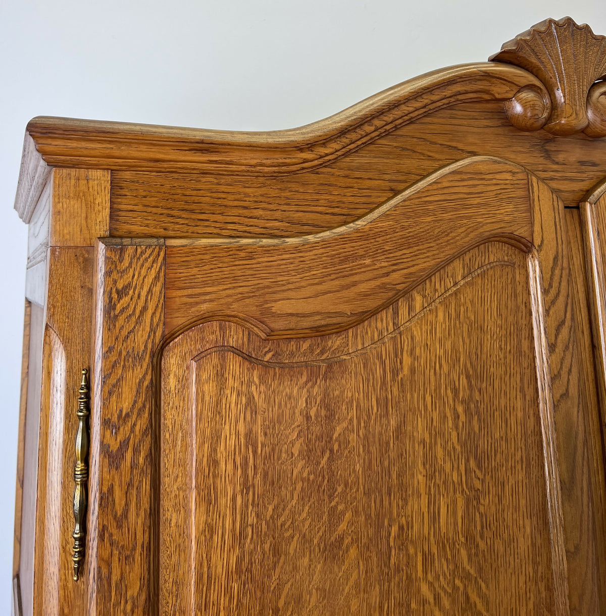 Wardrobe Vintage French Louis XVI Style Oak Two Door Carved Armoire LOT 6493