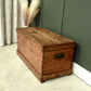 Antique Pine Trunk Box - Toy Chest - Hall Storage - Blanket Box Painted Ship