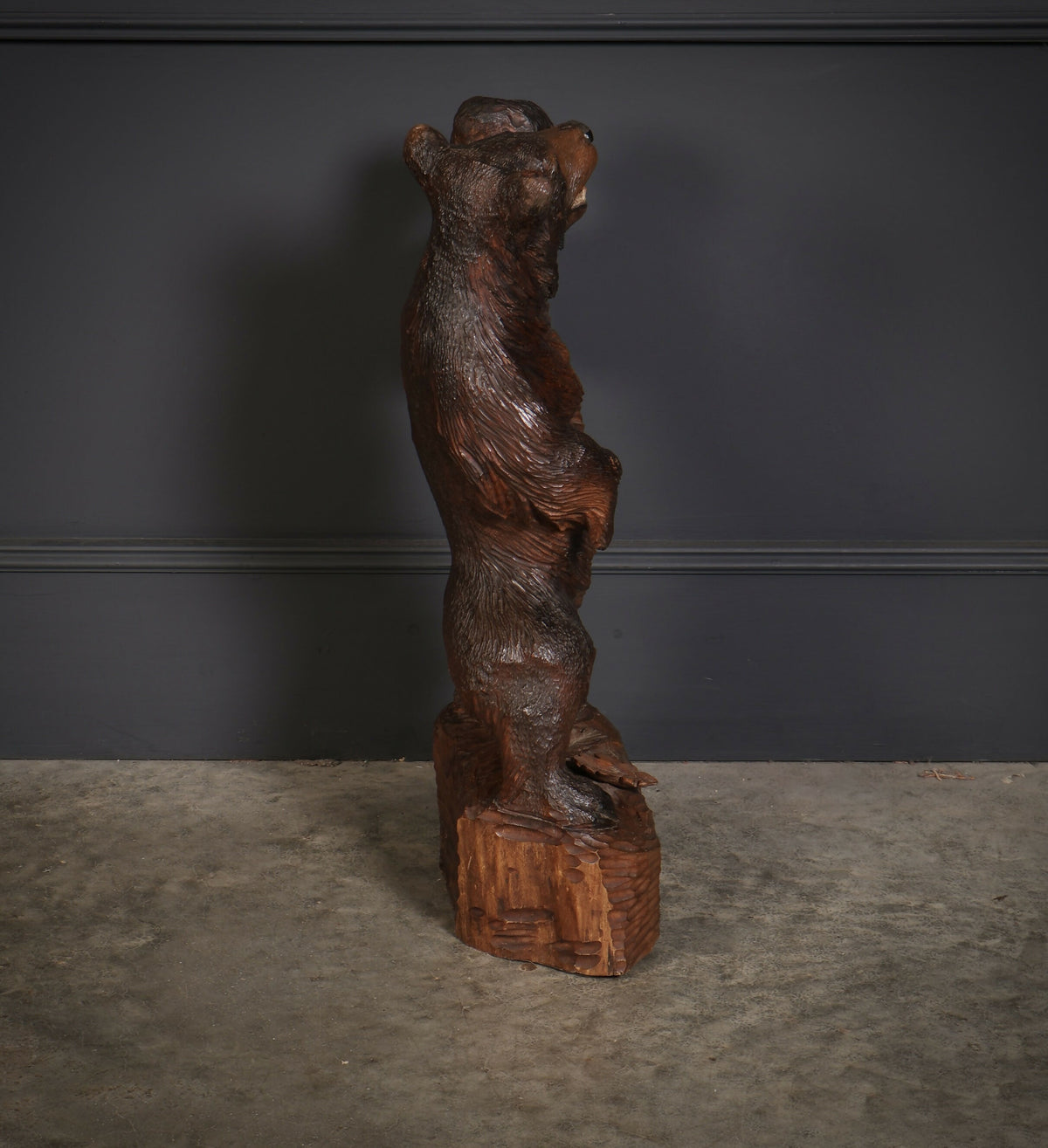 Carved Wood Black Forest Bear Lamp