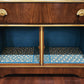 Art Deco Style Walnut Bureau/Writing Desk with Teal & Gold Interior
