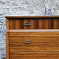 Lebus Chest of Drawers: Mid-Century Modern Tallboy Cabinet Four Drawer