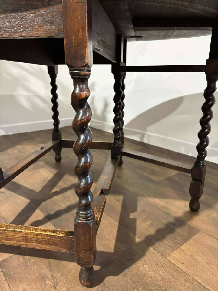 Oak Gateleg Dining Table On Barley Twist Supports