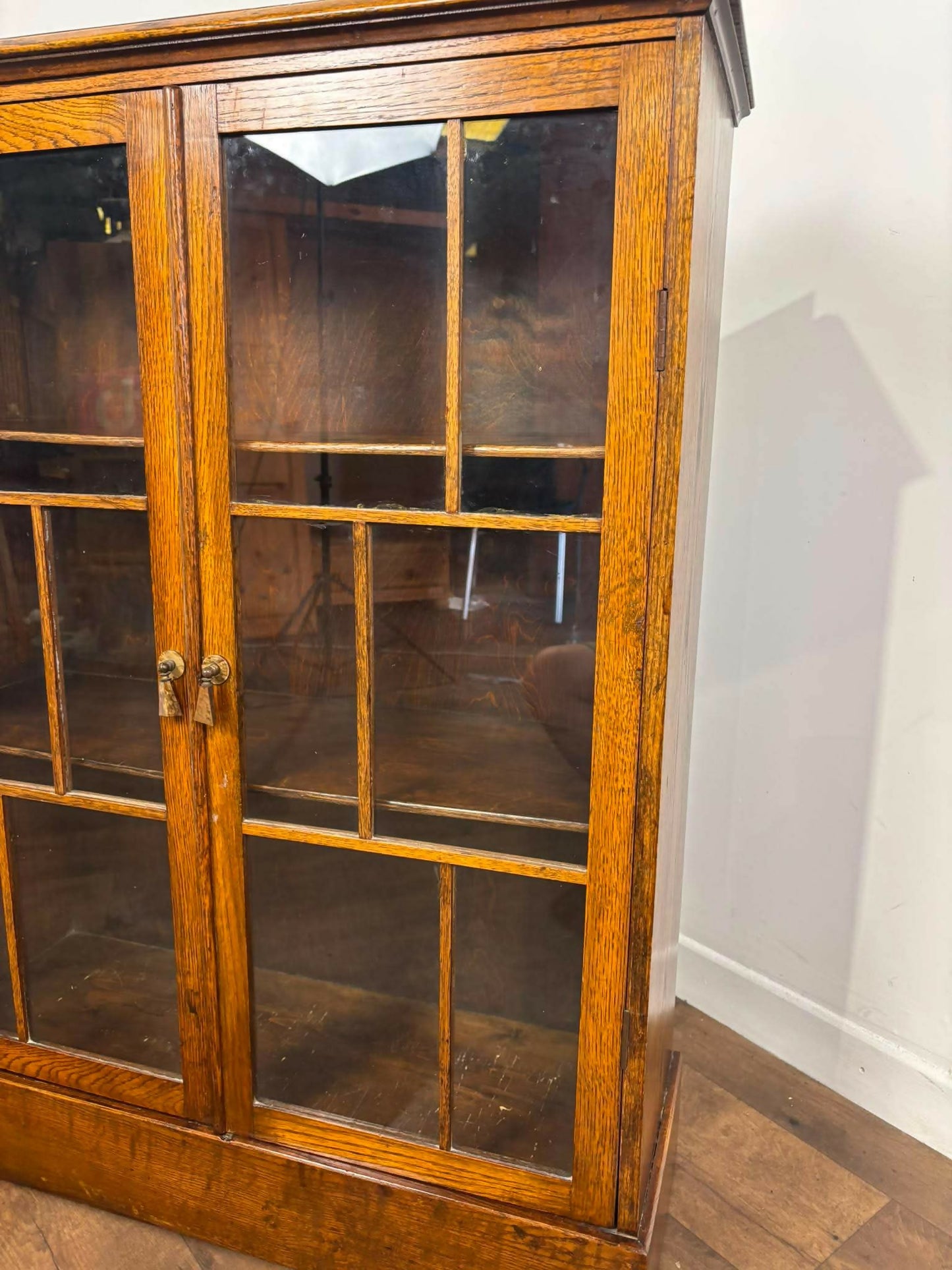 Arts & Crafts / Liberty & Co. Influenced Oak Glazed Bookcase