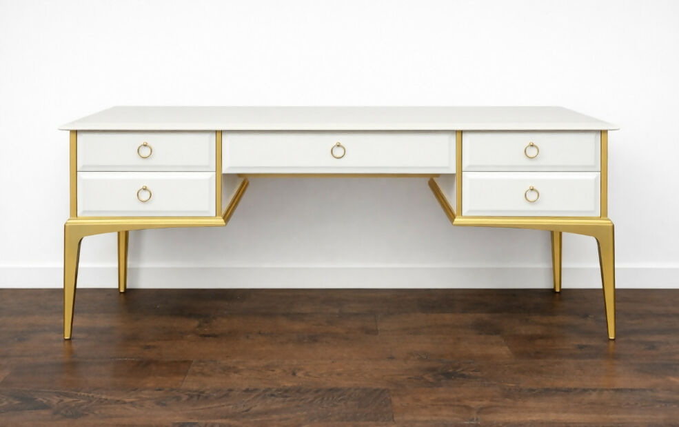 Vintage Stag Dressing Table, Desk Painted Upcycled Furniture Custom Commission