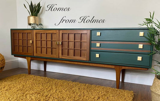 Available for commission Mid century sideboard / MCM / vintage / retro / custom / hand painted / A Younger sideboard / rare / teak / cabinet